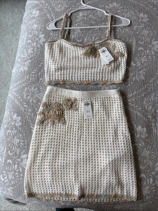 Abercrombie & Fitch Dresses & Skirts - Abercrombie & Fitch Crochet Two-Piece Crop Top and Skirt Set size SM